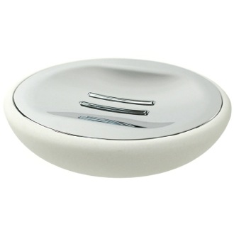 Soap Dish Soap Dish Made From Thermoplastic Resins and Stone in White Finish Gedy OP11-02